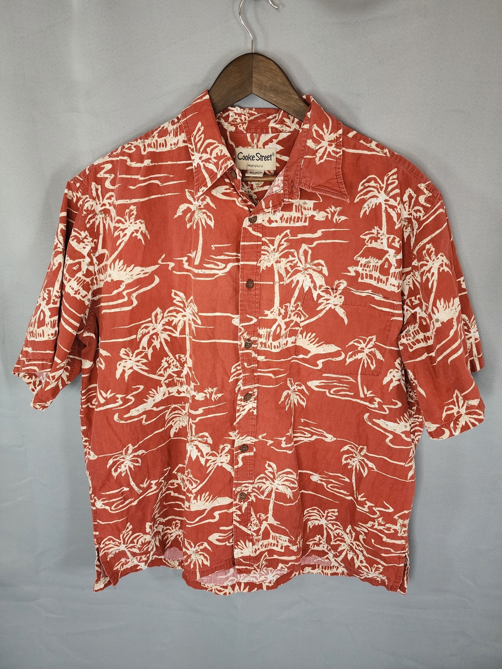 Cooke Street Hawaiian Men's Coral Island-Print Short Sleeve Button-Down Shirt